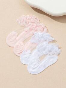 4 đôi tất ngắn bằng cotton mỏng thoáng khí dành cho bé gái và trẻ nhỏ, tất trẻ sơ sinh - Nhiều màu - Xem 10