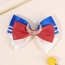 1 chiếc nơ cài tóc hình trăng khuyết lấp lánh màu vàng cho bé gái, nơ ruy băng đỏ trắng xanh, kẹp cá sấu, nơ sọc trắng hình trăng khuyết, kẹp tóc nơ hình trăng khuyết lấp lánh dễ thương, quà tặng ngày lễ, ghim cài tóc nơ, nơ nơ hình trăng khuyết, nơ hoạt hình, phụ kiện tóc cho thanh thiếu niên - Nhiều màu - Xem 10