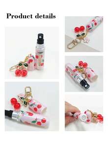 1/2 piezas Botella de perfume con colgante de flor de cereza, difusor de fragancia con llavero, CCD, accesorio para bolso de 5ml mini atomizador de viaje portátil, regalo de cumpleaños para familiares y amigos, regalo de vacaciones - Multicolor - Ver 6