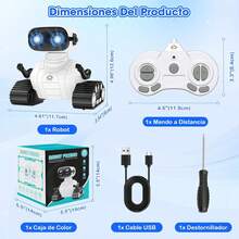 Robot de Juguete para Niños y Niñas - Juguete Inteligente RC 2.4Ghz, Robots Interactivo de Control Remoto con Música, Luces LED y Baile, Regalo para Navidad, Cumpleaños, 3+ Años - 1 - Ver 7
