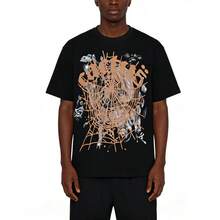 Sp5der Spider Graphic Tees Streetwear Tshirts Vintage Unisex, Summer Clothes Tops For Men/Women, With An Artistic Graffiti-Style Splatter Design - 黑色 - 查看 2