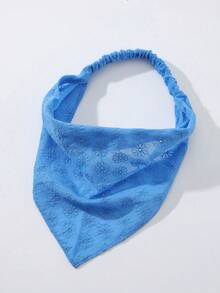 1 pieza Diadema con volantes bordada a mano para mujer, adecuada para uso diario y accesorios para el cabello de verano para vacaciones, banda para el cabello de playa, diadema de vacaciones para mujeres - Azul - Ver 5