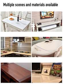 1.0mm Thick Transparent PVC Rectangle Tablecloth, Waterproof, Oil-Resistant Surface, Anti-Slip, Durable For Kitchen, Dining Table, Office Desk And Coffee Table, Suitable For Indoor And Outdoor Use, Prevent Spills And Sliding - Transparent - View 7