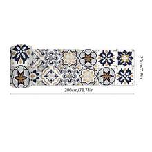 1 Roll 2M Long Boho Moroccan Geometric Floral Peel And Stick Wall Sticker, 10/15/20/30cm Width Luxury Gold Grey Blue Wallpaper Border, Waterproof Self-Adhesive Removable For Kitchen Backsplash Bathroom Living Room DIY Home Decor - A - View 12