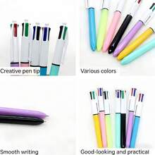 4 Color Fashion Retractable Ballpoint Pen With 1.0 Mm Medium Point And Assorted Ink, 9/19/29-Count Pack In Multicolor - Four-color pen - 查看 7