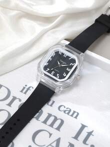 1件女士复古时尚方形简约腕表，适合日常佩戴 - 均碼 - 查看 3