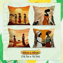 4pcs Traditional African Pattern Pillow Covers, Single-Sided Printed Cushion Covers, Suitable For Living Room, Bedroom, Home Decor, All Seasons - Multicolor - View 13