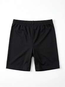 1pc Girls Basic Black Shorts, Simple Summer Casual Wear For Toddlers - Black - View 2