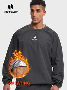 HOTSUIT Áo khoác xông hơi nam phù hợp cho chạy bộ, tập thể dục, thể thao, áo thun dài tay nam, chỉ có phần thân trên. - Xám - Xem 3