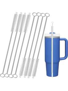 Straw Cleaner Brush Extend Extra Wide Diam Pipe Cleaners, Extra Long Straw Brush For Sippy Cup, Water Bottle And Tubes - White-1pc - View 9