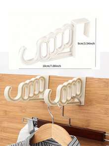 Percha plegable multifunción de 5 ranuras - Estante de almacenamiento de plástico para colgar en la pared/puerta, ahorro de espacio para dormitorio, baño, balcón, armario, accesorio de almacenamiento esencial para el hogar - Multicolor - Ver 2