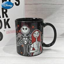 Monogram 1pc Disney Officially Licensed   Sally Ceramic Mug Glow In The Dark Color Changing Coffee Cup With Lid Gothic Aesthetic Cauldron Mug Water Cup Birthday Gift For Fans Movie Merchandise Halloween Home Decor Drinkware Kitchenware - Black - View 1