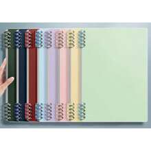 Cuaderno de hojas sueltas blanco A5, cuaderno de estudiante de alta calidad estilo Ins, desmontable, 26 espirales gruesos, cuaderno de hojas sueltas sin rayar, múltiples opciones de color, 60 páginas por libro, diseño de portada y páginas interiores separadas, portátil, plegable 360°, anillos extraíbles, tranquilo y sin esfuerzo, papel premium, grueso y suave, escritura a doble cara sin traspaso, se puede sostener con la mano sin que se suelten las páginas. - Múltiple - Ver 4