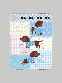 1 件装拼接蓝色格子腊肠犬印花透明平板电脑保护套，饰有蝴蝶结、星星、爱心元素，可爱又治愈，充满少女魅力，兼容 iPad Pro 11 英寸、Air 2、Air 第五代（2022 年）、Air 11 英寸（M2，2024 年）、Air 11 英寸（M3，2025 年）、第十代 - 無色 - 查看 37