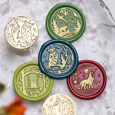1pc New Fantasy Animal Series Wax Seal Stamp, Cute Style Solid Brass Seal Head, For DIY Crafts, Envelope Sealing, Greeting Cards, Bookmarks, Gifts For Friends