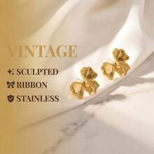 Stainless Steel Unique Design Gold Brogan Earrings, Suitable For Daily Wear - Multicolor - View 9