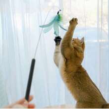 Feather Cat Teaser Wands In Multiple Colors, Cat Toys For Playing With Pets - Multicolor - View 10
