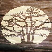 21.0 X 29.7 Cm Reusable Tree Silhouette Painting Template, For Painting, Scrapbooking, Home Decor, Furniture Stencil - A - View 2