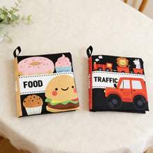 1pc Cartoon Black & White Cloth Book, Tear-Resistant, Chewable, Suitable As Newborn Gift - Multicolor - View 19