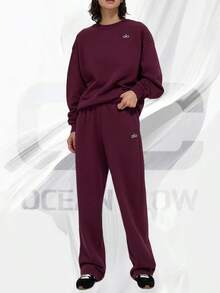 Accolade Straight Leg Sweatpant - Màu Đỏ Sâu - Xem 3