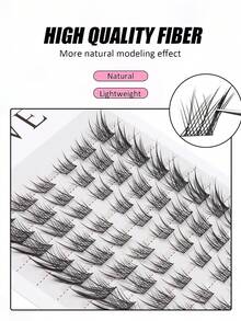 60pcs Fluffy, Soft, Fine Eyelashes, Layered False Eyelashes - View 5