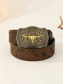 Curea vintage Western Cowboy, potrivită pentru purtare zilnică - Maro - Vizualizare 6