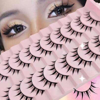 10 Cặp lông mi giả lông chồn cao cấp, mềm mại - Dễ sử dụng cho người mới bắt đầu, nhẹ nhàng, tạo hiệu ứng dày mi 3D và làm to mắt, thích hợp cho công sở, hẹn hò và các dịp đặc biệt. Sử dụng hàng ngày, Giáng sinh, hẹn hò & tiệc tùng.