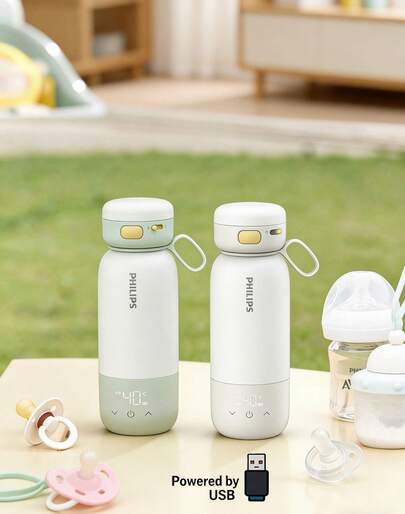 PHILIPS AWP2770 Portable Wireless Heating Mug, Heats Up To 40°C In 4 Minutes, Suitable For Office And Home, One-Touch Constant Temperature Keeping, Essential For Travel