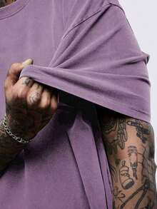 2026 New ModelGraphic Tees1PC Y2K Vintage Washed T-Shirt |   Men's Graphic Tee |   YLA Dripping Skull Design Pattern |   Gifts For Men Or Boyfriend |   100% Cotton |    Thickened Fabric |   Unisex100% CottonSummer Outfits, Free Delivery - Purple - View 4