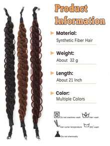 This Braided Wig Features A Hook And Loop Design To Prevent Slippage And Comes With A Magnetic Clip For Easy And Quick On And Off. - Multicolor - View 6