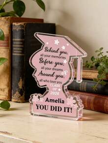 1/3/5 Pcs Of Personalized Special-Shaped Acrylic Decorations, Customizable Text Style, Customized Graduation Season Decorations, 3 Sizes Available, Customized Desktop Decorations, Suitable For Graduation Season, Class Reunions, Class Parties, 1 Cm Thick Acrylic Decoration, Record Important Days - Multicolor - View 9