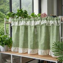 1pc Fresh Classic Multi-Color Plaid Fabric Pattern Kitchen Curtain, Suitable For All Seasons - 1PC - View 7
