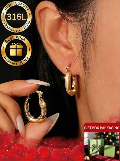 两件套个性化双齿图案耳环+贴心耳部保护和护理针，适合新打耳洞佩戴，也适合各种场合和节日，如派对、周年纪念日、生日等，配有高品质精美礼盒。