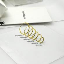 1 Pair 925 Sterling Silver Casual Hoop Earrings, Available In 10mm, 12mm, 14mm, 16mm, 18mm, 20mm Sizes, Suitable For Women - Gold - View 4