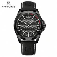 NAVIFORCE Fashion Men's Wrist Watch, Top Brand Luxury Waterproof, Genuine Leather Strap, Date Display, Quartz Sport Watch, Gift 8023 - Black - View 16