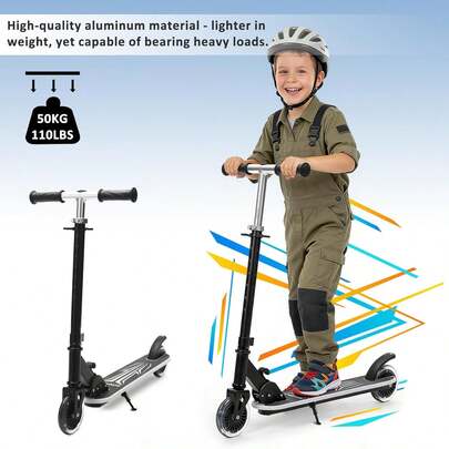  Ubravoo Kids Scooter Ages 3-10, One-Click Folding With 4 Height Adjustable Handlebar And Rear Brake,Light Up Wide Deck Scooter For Boys & Girls