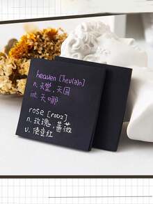 50頁/本 高品質純黑色便利貼，適合學生使用，黑色標籤貼紙，可多次撕貼，理想的忘記備忘錄學校用品 - 多色 - 查看 3