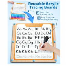 Coogam Back-To-School, School Supplies Wooden Hundred Board, 1-100 Number & Alphabet Tracing Toy For Toddlers, Math Manipulative & Fine Motor Skill Development, Early Educational Gift For Kids Ages 3+ - Multicolor - View 5