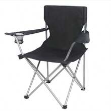Quad Folding Camp Chair Ih Cup Holder Black - Black - View 2