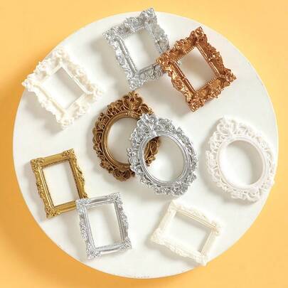 Mini Vintage Resin Picture Frame | Ornate Tiny Photo Frame For Crafts, Jewelry & Home Decor,Mini Vintage Resin Photo Frame - Ornate Tiny Baroque Frame For DIY Crafts, Jewelry, Scrapbooking & Home Decoration,Tiny Ornate Resin Frame - Mini Decorative Picture Frame For Crafts, Jewelry Making, Miniature Displays & Tabletop Accents