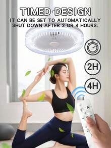 Quạt trần LED hiện đại 40W, điều khiển từ xa, đế đèn E27, 3 tốc độ gió, điều chỉnh nhiệt độ màu (3000K-6500K), thích hợp cho phòng ngủ. - Một cỡ - Xem 3