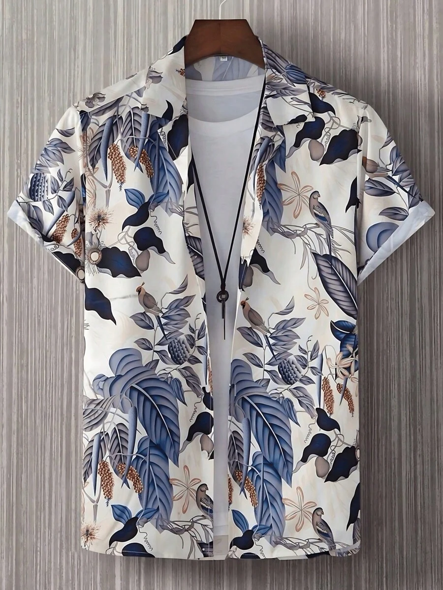 Summer Hawaiian Floral Short Sleeve Polo For Men - A508D-AL23651 - 查看 1