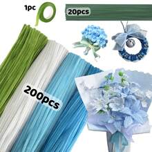 221/422PCS Pipe Cleaners Craft Supplies, 4 Colors Chenille Stems With Floral Tape & Wire Stems, DIY Flower Bouquet Kit For Beginners, Easy Handmade Art Projects With Tutorial Video - 221 Pieces (4 Coloers) - View 15