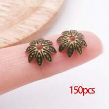 150pcs Hollow Flower Bead End Caps Iron Silver Gold Golden Assorted Metal Loose Solid Spacer Filigree Bails Beads Bulk For Jewelry Making Bracelets Necklace Earrings DIY Crafts - Multicolor - View 14