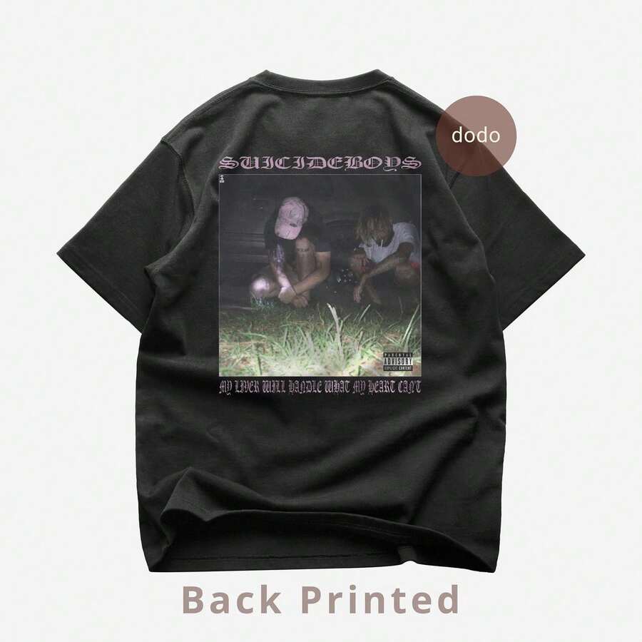 Suicideboys Back T-Shirt - Rap Music Shirt - My Liver Will Handle What My Heart Can't Album - Suicideboys Merch - Unisex Rapper Clothing - màu đen - Xem 1
