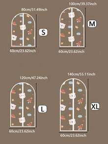 [Waterproof, Dustproof, More Convenient For Seasonal Clothing] 5/10pcs Cute Cartoon Pattern Garment Dust Cover, Wardrobe Hanging Clothes Protector Bag, Coat/Suit Dust Bag, Down Jacket Dust Cover, Seasonal Clothing Dust Proof Storage - Multicolor - View 2