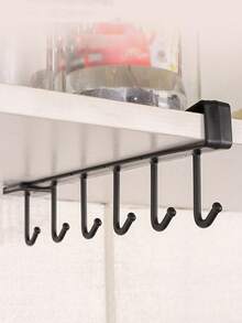 1 cái giá treo đồ dùng nhà bếp bằng nhựa, móc treo dụng cụ, giá treo khăn, giá đựng đồ 6 móc. - Xem 4