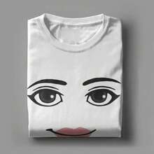 Novelty Robloxs Face Game Meme Graphic T Shirts Men Women Fashion Short Sleeve T-Shirts Unisex High Quality Tops - 白色 - 查看 7