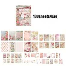 100 hojas/paquete Serie de Oficina de Correos Campestre Papel Artesanal Hueco, Surtido de Papel Ligero, Adecuado para Escribir Notas, Mensajes, Tarjetas, Proyectos de Manualidades Hechos a Mano - pieza única - Ver 16