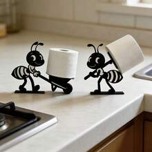 New Ant-Shaped Tissue Holder, A Creative Decoration For Bathrooms And Living Rooms, A Multifunctional Toilet Paper Storage Art Piece, Stands Firmly Without Tipping Over, Highly Practical - A - 查看 5
